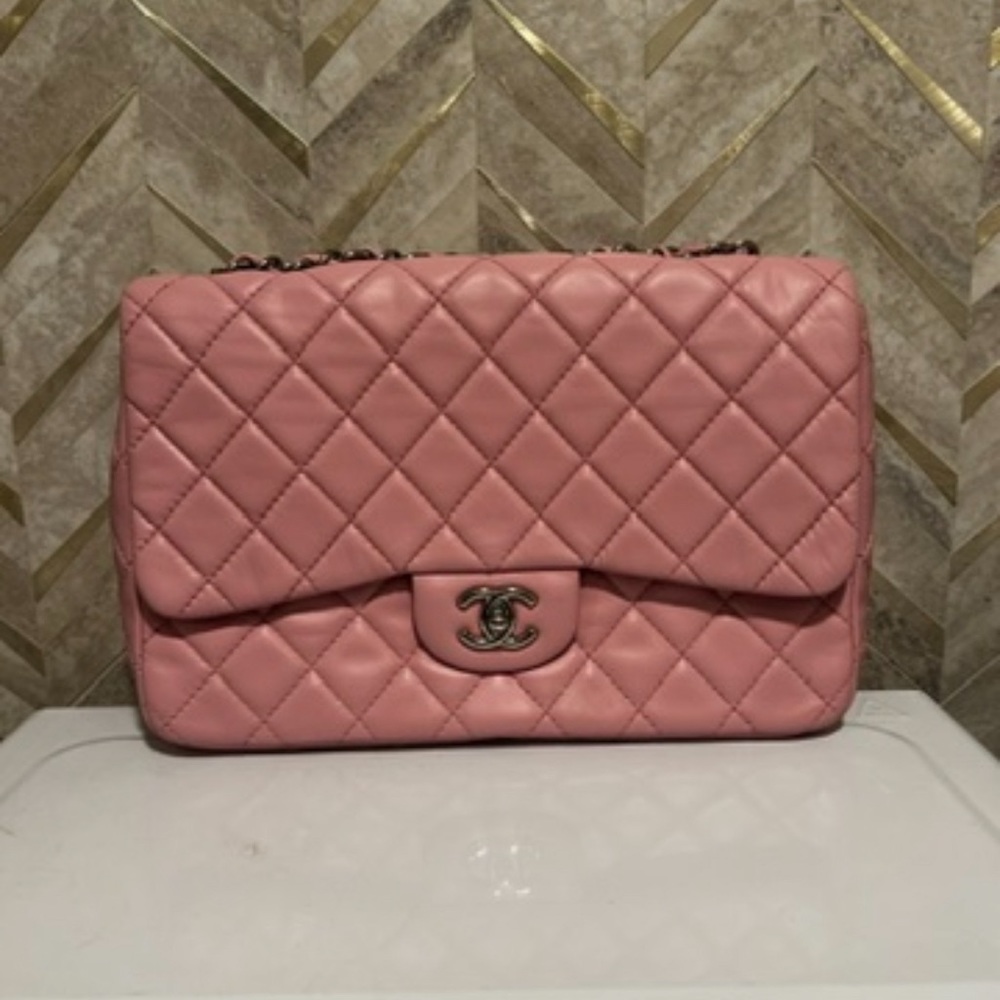 CHANEL LAMBSKIN SINGLE FLAP JUMBO SHW